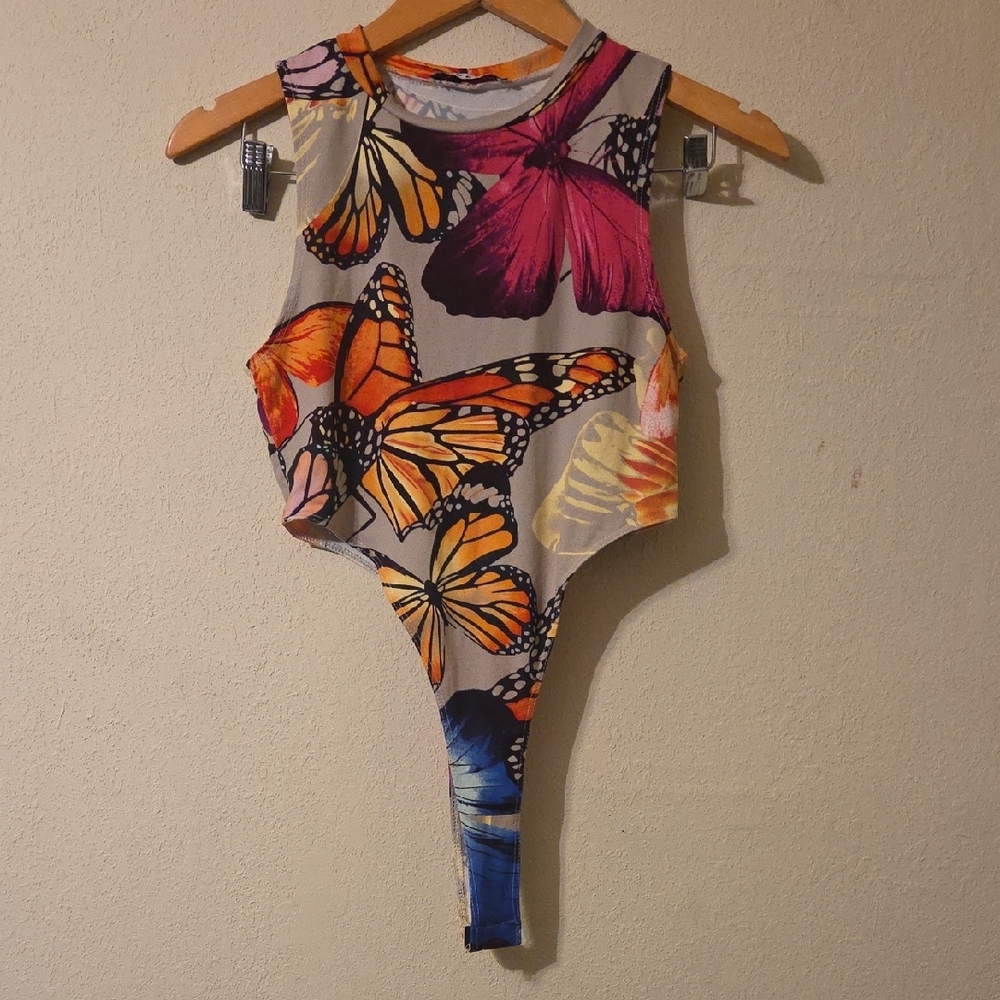 Love J Butterfly Print Top